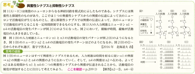 思考のタネ 興奮性シナプスと抑制性シナプス